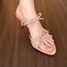 Pink Bow Single Strap Women S New High Heel Dress With Elegant Sandals Fashionable Hundred Wear Comfortable_vogvips.com