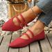 Cross-border Plus-size Vintage-style Mary Jane Shoes, 2026 Spring-summer New Model, Pointed Toe, Double Buckle Strap,_vogvips.com
