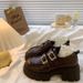 Loafers Women S Thick Heeled Soled Little Mary Jane Leather Shoes_vogvips.com