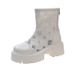 Breathable Martin Spring And Summer Thin Short 2025 New Thick-Soled Mesh Boots, Denim Hollow-Out Sandals_vogvips.com