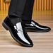 Men's Soft Leather Slip-On Business Formal Shoes British Style Patent Groom Shoes for Wedding_vogvips.com