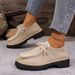 Women's Lace Up Loafers British Style Low Top Shoes Spring New Style_vogvips.com