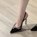 2024 New Summer One-Strap Nude Rhinestone High Heels Sexy Pointed Elegant Closed-Toe Sandals For Women Thin Heel_vogvips.com