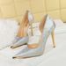 MTX 8626-1 Feng Banquet National Style Women's High Heels Stiletto Shallow Mouth Side Hollow Satin Metal Pointed Toe Single_vogvips.com