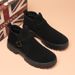 Martin Boots Men's High-top Velvet Cotton Shoes Black Medium-top Tooling Short Boots Leather Shoes Men's_vogvips.com