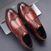 Euro Step Spring British Brogue Carved Korean Style Trendy Pointed Thick Sole Wedding Men's Business Formal Leather Shoes_vogvips.com