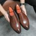 Casual Leather Shoes Large Size Outside Wearing Pointed Shoes A Slip-on Loafers_vogvips.com