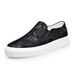 FashionSummer Breathable Board Shoes For Men Fashion Causal Black Cow Suede Loafers Male Black Leather Men's Platform Shoe_vogvips.com