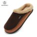 Memory Foam Slippers For Men Home 2024 Winter Non Slip Male House Stripe Couple Casual Indoor Plush Shoes_vogvips.com