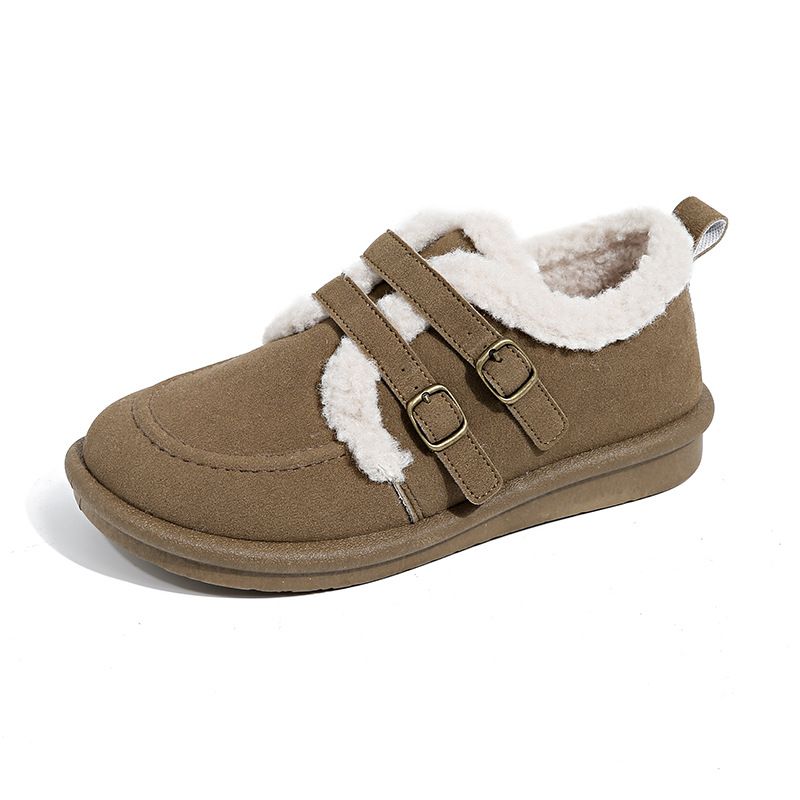 Mao Mao Shoes Women's Shoes Women's Casual Shoes Piled Thickened Warm Non-slip Flat Cotton Shoes_vogvips.com