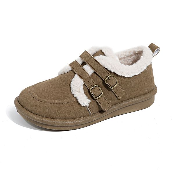 Mao Mao Shoes Women's Shoes Women's Casual Shoes Piled Thickened Warm Non-slip Flat Cotton Shoes_vogvips.com