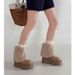 2025 Winter Niche Design Thick-Soled Furry Wide-Leg Versatile Snow Factory Plush Warm Fashion Boots_vogvips.com