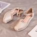 Women's Shoes Spring New Round Toe Shallow Mouth Sandals Large Size Women's Internet Celebrity Same Style Buckle Fashion_vogvips.com