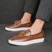 Men's Shoes Large Size Tassel Sneakers For Men Fashion Catwalk Slip On Leather Shoes For Men With Personalized Business Casual Sneakers_vogvips.com