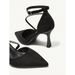 Large-size High Heels Women's New Baotou Sandals Women's Pointed Fine Heel Rhinestone Chain Single Shoes_vogvips.com