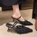 Chinese-style Mesh High-heeled Mules, 2025 Summer New Model, Slip-on With Thin Heels, Pointed Toe, Open-back Women's_vogvips.com