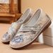 Singles New Spring And Autumn Ethnic Style Casual Linen Embroidered Cloth Shallow Mouth One Step Stepping Women's_vogvips.com