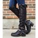 New Belt Buckle Boots Women's Boots Chunky Medium Heel Plus Size_vogvips.com
