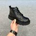 Diluosa Men's Autumn Winter New British Martin Thick Sole Outdoor Hiking Work Boots Versatile Fashion Trend_vogvips.com