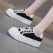 Sports White Women's 2025 New Casual Fashion Hundred Round Head Thick Bottom Height Increasing Shoes_vogvips.com