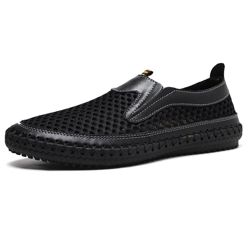 Breathable Mens Casual Leisure Walk Loafers Handmade Moccasins Simple Slip On Driving Plus Size 38-48 Walking Shoes_vogvips.com