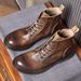 European Warm Series Genuine Short Mid-Cut Work Martin First Layer Cowhide High-Top Leather Shoes New Men's Boots_vogvips.com