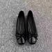 Soft Leather Shallow Mouth Single Shoes Soft Sole Flat Bottom Square Head Bow Red Women's Shoes Evening Grandma Shoes_vogvips.com
