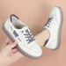 Leather White Shoes Beef Tendon Sole Women's Shoes Soft Sole Casual Sports Shoes Flat Sole Single Shoes_vogvips.com