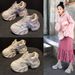 Dad Shoes Thick-soled Transparent Net Height Increase 8cm Casual Versatile Style Small Women's Shoes_vogvips.com