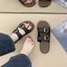 Summer New Women's Fashion Versatile Square Buckle Trendy Home Non-Slip Flat Beach Sandals For Outdoor Wear_vogvips.com