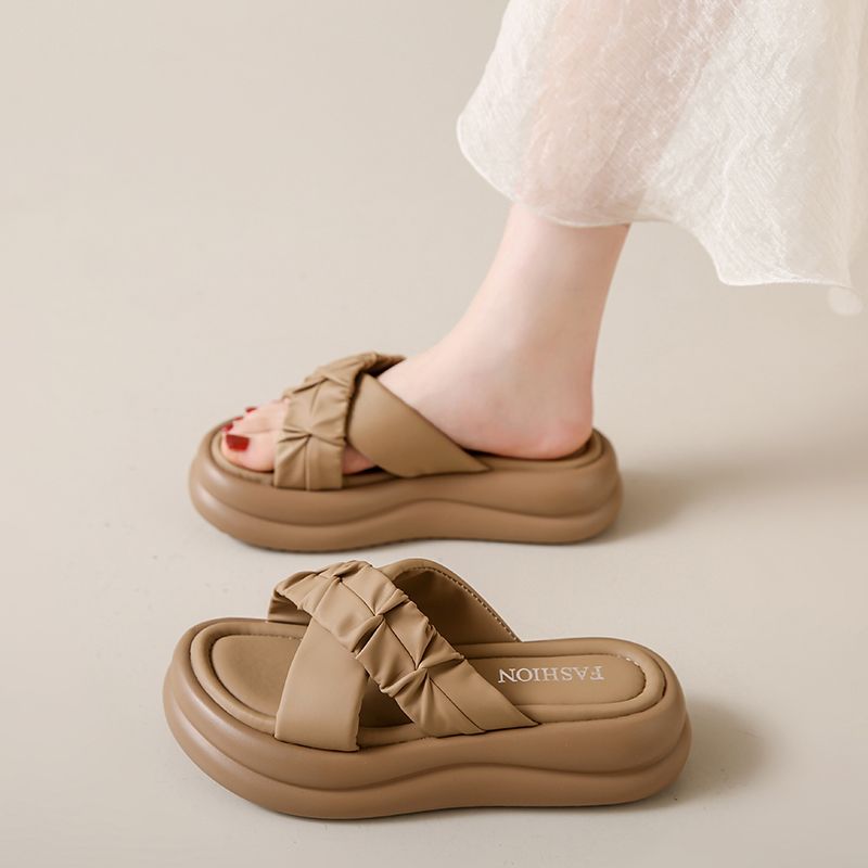 Thick-soled Elevating Sandals Female Summer 2024 Fairy Wind Sandals Wear Fashion Two Wear Small Platform Slippers_vogvips.com