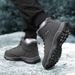 M's Winter Sports Snow Boots With Plush Warm Cotton Shoes, Windproof Lace Up Wear-Resistant Outdoor Hiking Shoes For_vogvips.com
