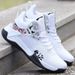 New Fly-knit Breathable Mesh Men's Sports Student High-top Basketball Shoes, Trendy Foreign Trade Shoes For Men_vogvips.com