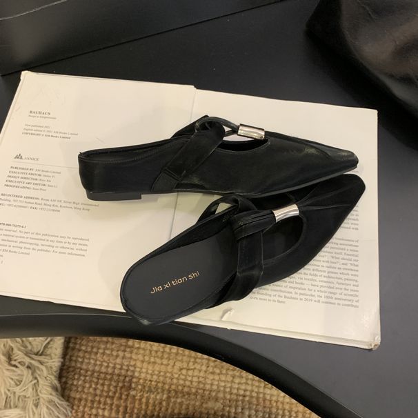 2026 Spring/Summer New Pointed-Toe Shallow Mules French Style Elegant Fashionable Comfortable Closed-Toe Slippers For_vogvips.com