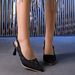 Women's sandals with thin heels, high heels, large size points and hollow one-line buttons_vogvips.com