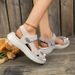 New Plus Size Women's Shoes Summer 2025, Thick Soled Women, Stylish Velcro, Zhuotian Sandals For Women_vogvips.com