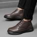 Top Layer Warm Snow Boots, Men's Velvet Men's Shoes, Outdoor Cold-proof Men's Boots, High-top Cotton Boots_vogvips.com