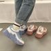 Breathable Women's White Sneakers With Lightning Appliques And Platform Soles Women Shoes Sneakers_vogvips.com