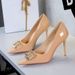 9283-K213 Women's Fashion Heels With Rhinestones, Pointed Toe, Sexy Thin Heel, Patent Leather, Shallow Mouth,_vogvips.com
