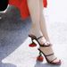 Women's Shoes Popular Open Toe Rose Flower One Strap Sandals For Women, High Heeled Shoes, Slippers For Women_vogvips.com