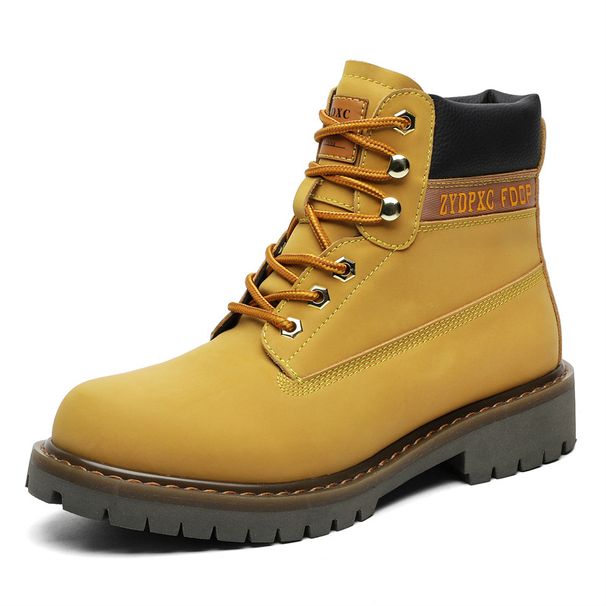 Vintage Tooling Boots Big Head Martin Boots Spring Outdoor Sports Help Men's Shoes Yellow Travel Shoes_vogvips.com