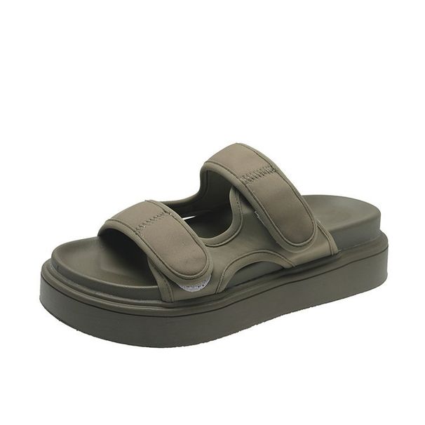 Chunky Platform Sandals For Women - Soft Non-Slip Summer Slides With Velcro Strap Comfortable Maternity & Beach Slippers_vogvips.com