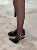 Black High Heels Pointed Toe Stiletto 2024 Spring New Elegant High-end Sexy Patent Leather Single Shoes Women's_vogvips.com