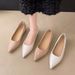 Spring And Autumn French Nude Inner Height Increase Pointed Flat Shoes Women's Light Mouth Shoes Versatile Commuter Shoes_vogvips.com