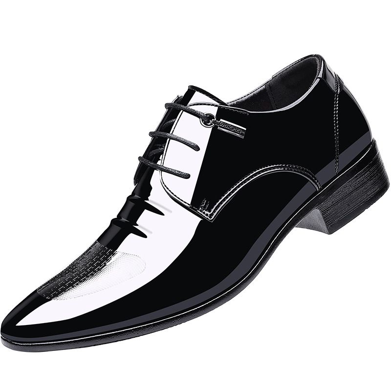Men's Business Patent Autumn Men's New Pointed Toe Shoes, Low Top Formal Dress, Large Size Leather Shoes_vogvips.com