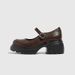 Mary Jane Women, Wide Feet, One-Strap Student Shoes, Large Size 40, Thick Sole, Commuter Black Leather Shoes For Women_vogvips.com