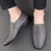 Large Size Business Casual Leather For Men, Soft Sole Driving Slip-On Lazy All-Season Single Shoes, Cowhide Men's Shoes_vogvips.com
