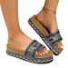 Woven, Platform, Open Toe Flip Flops, Summer New Style, Plus Size, Fabric, Ethnic Style Sandals For Women._vogvips.com