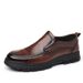 Men's casual leather shoes Men's business soft-soled cowhide men's shoes wide head shoes_vogvips.com