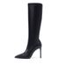 Autumn New Over-the-Knee High Heel Zipper Style Black Leather Long Pointed Toe Single Boots_vogvips.com